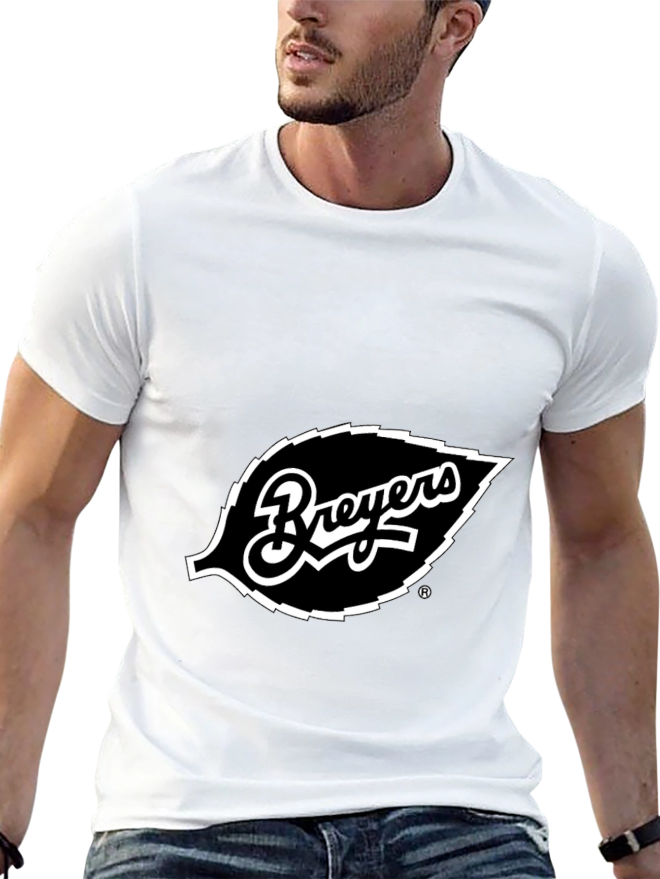 Breyers Leaf Logo Black T-Shirt