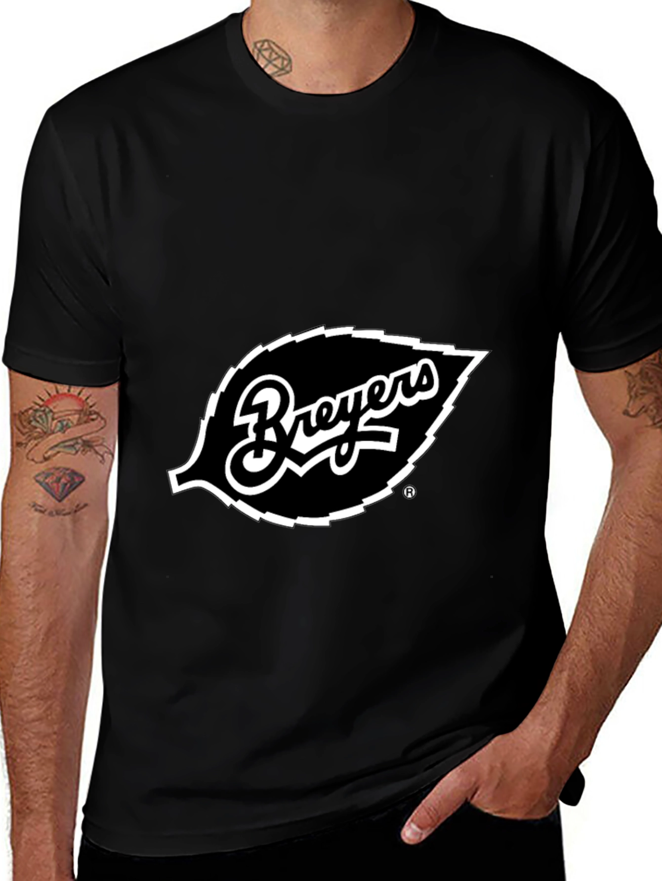 Breyers Leaf Logo Black T-Shirt