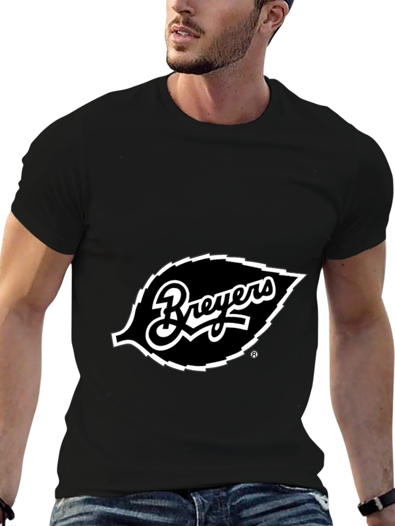 Breyers Leaf Logo Black T-Shirt