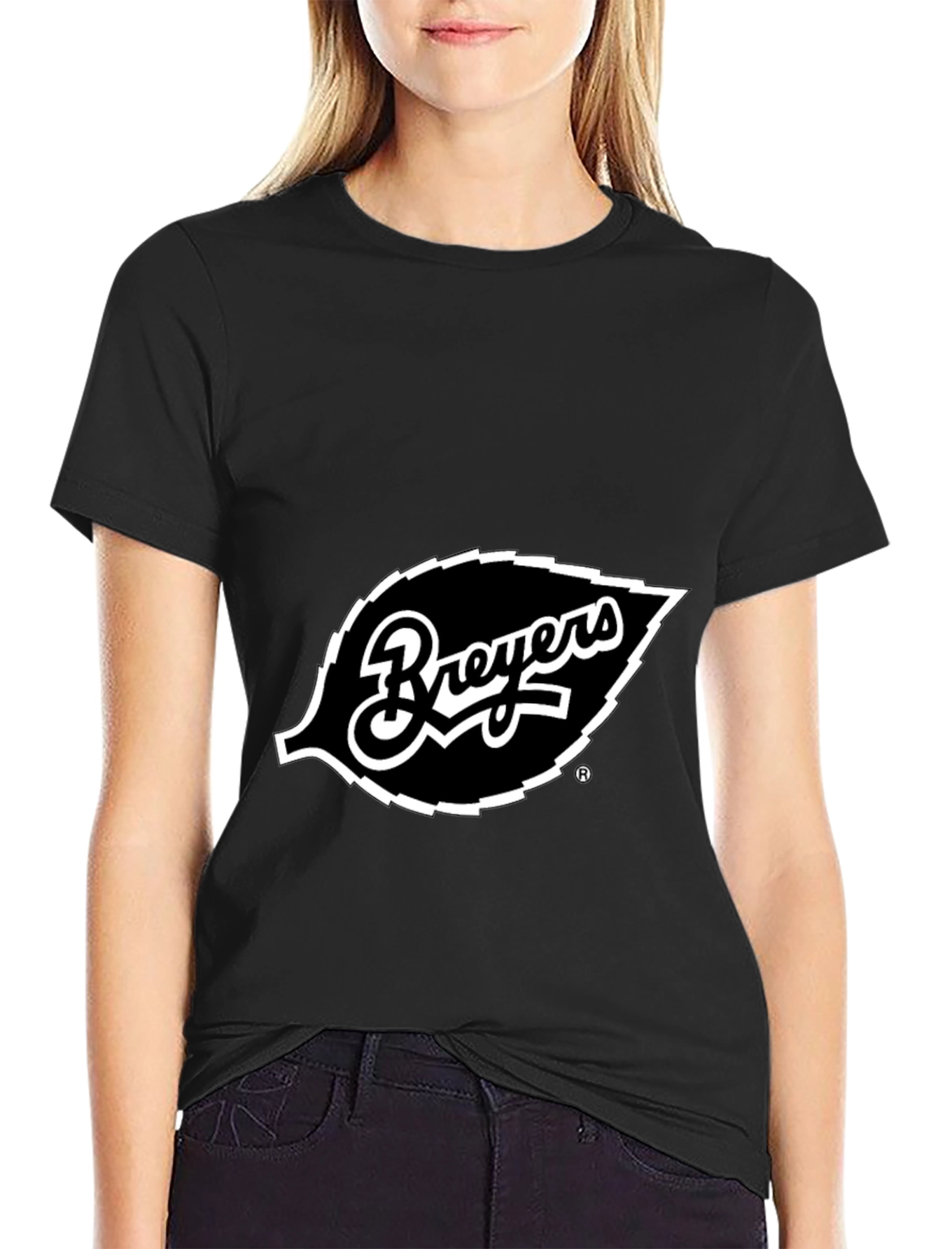 Breyers Leaf Logo Black T-Shirt