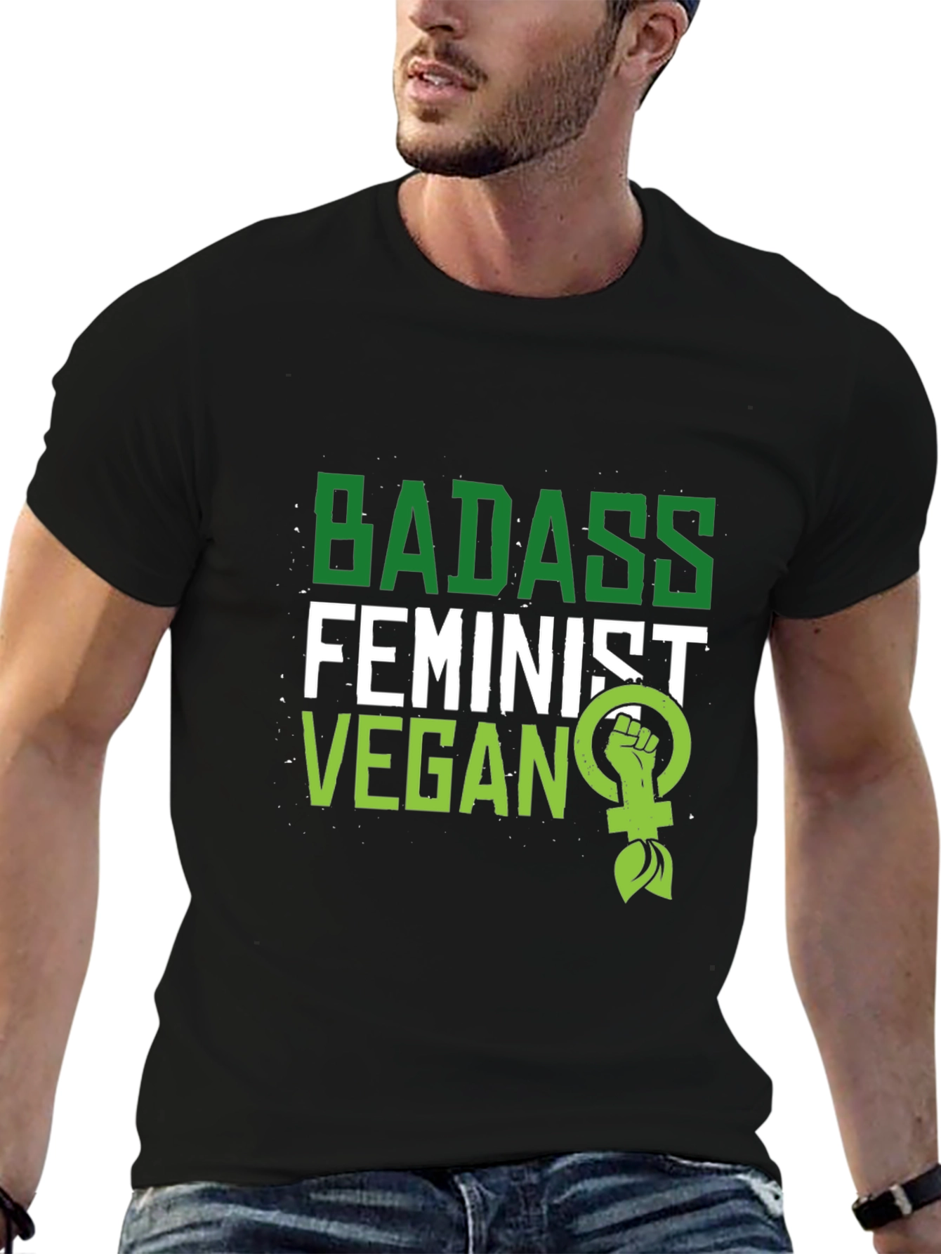 Badass Feminist Vegan Graphic T-Shirt