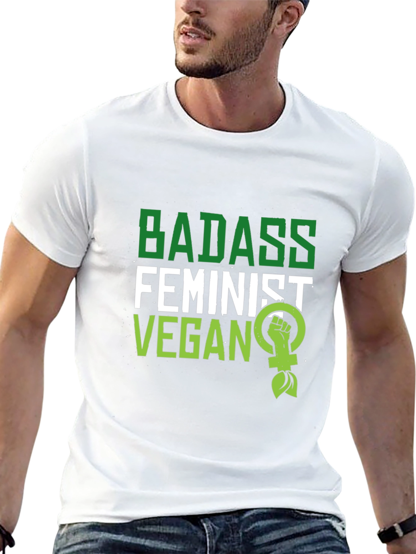 Badass Feminist Vegan Graphic T-Shirt