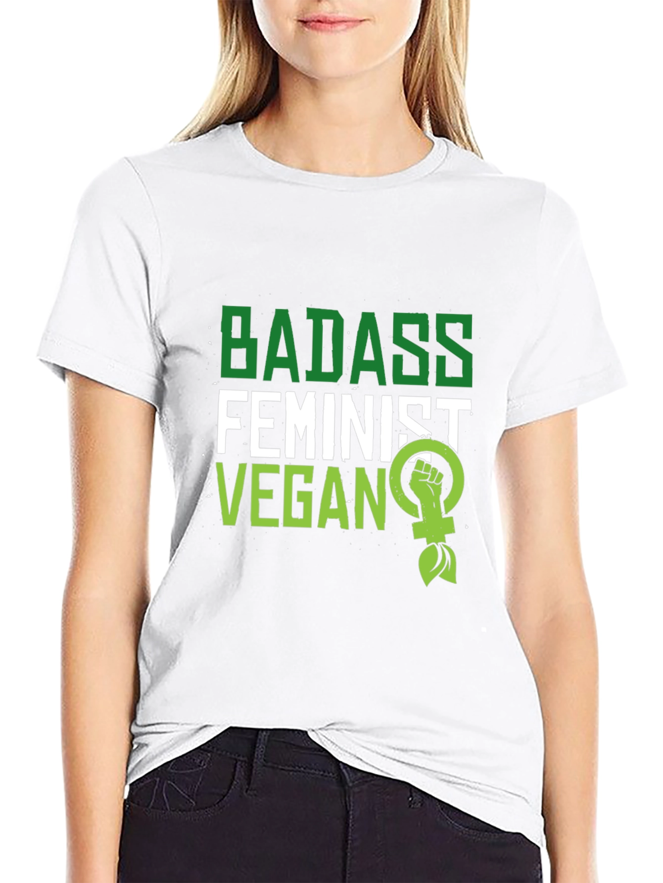 Badass Feminist Vegan Graphic T-Shirt