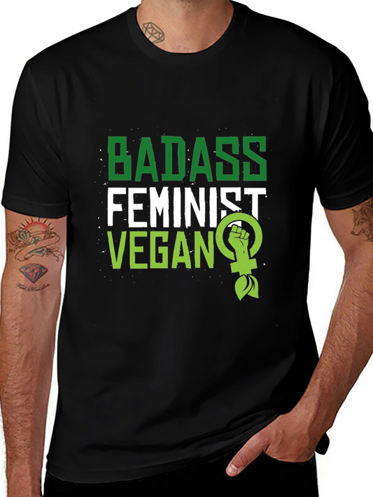 Badass Feminist Vegan Graphic T-Shirt
