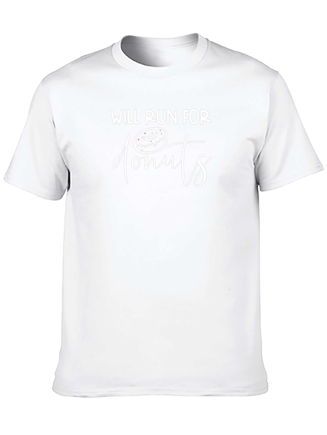 Will Run For Donuts Black Graphic Tee Shirt