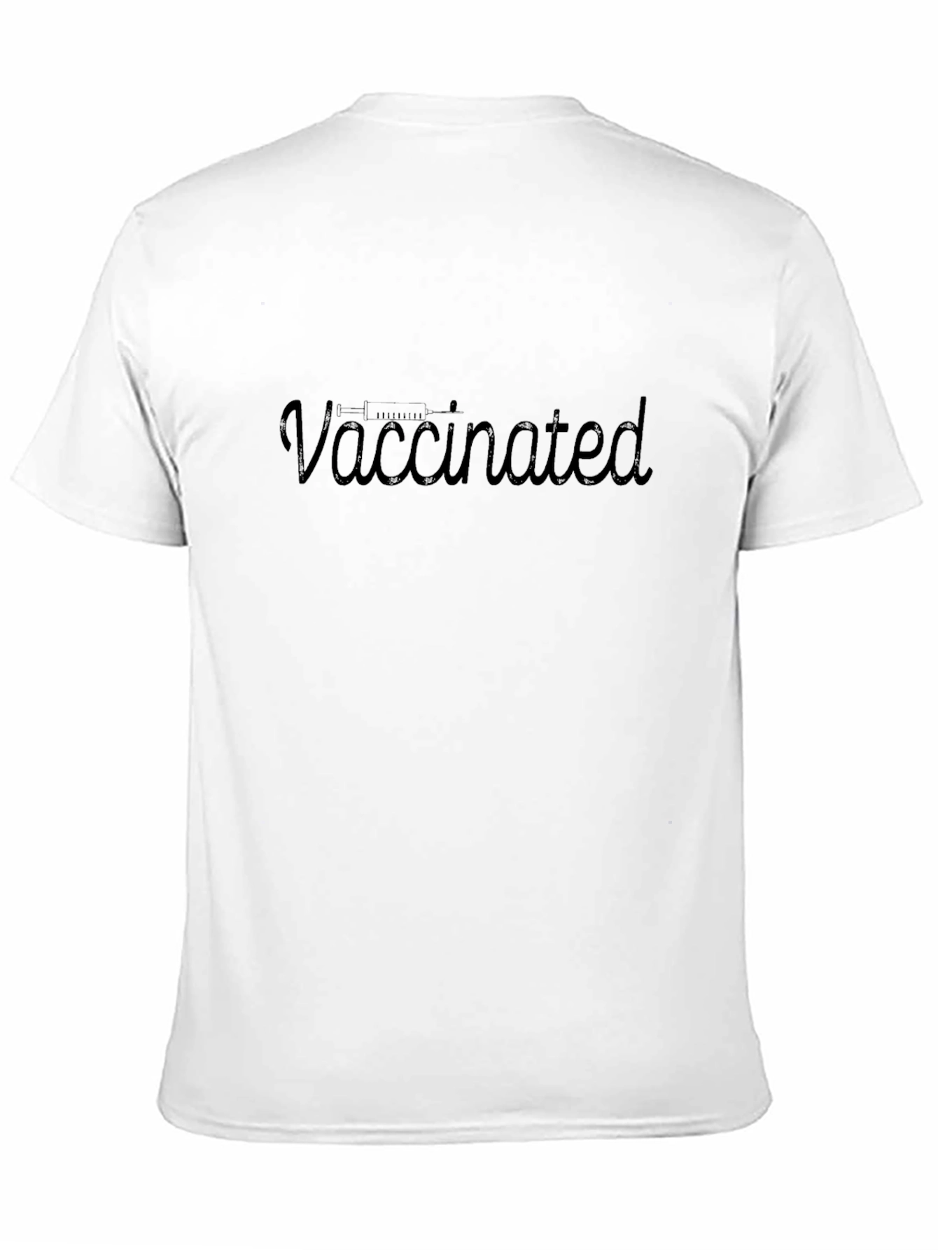 Vaccinated Graphic Tee - Classic Black Crew Neck