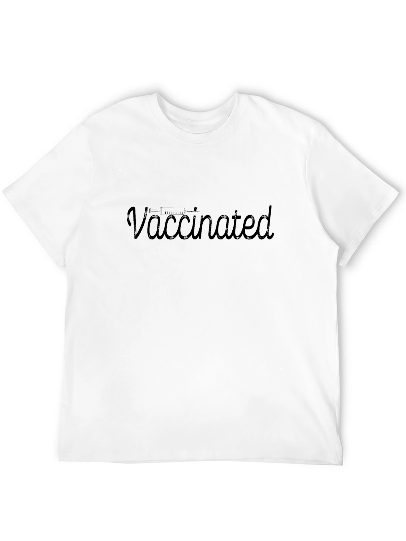 Vaccinated Graphic Tee - Classic Black Crew Neck