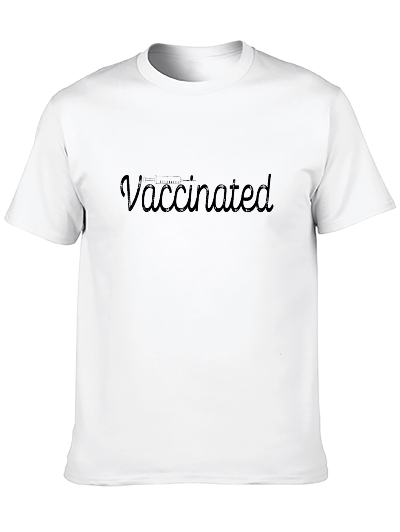 Vaccinated Graphic Tee - Classic Black Crew Neck