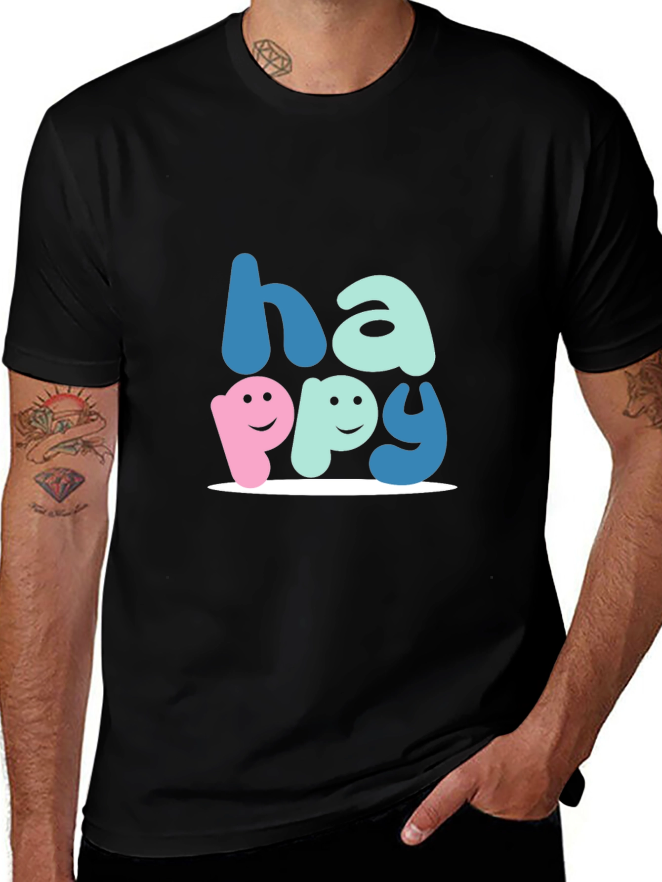 Happy Graphic Tee - Soft Cotton Blend Unisex Fit