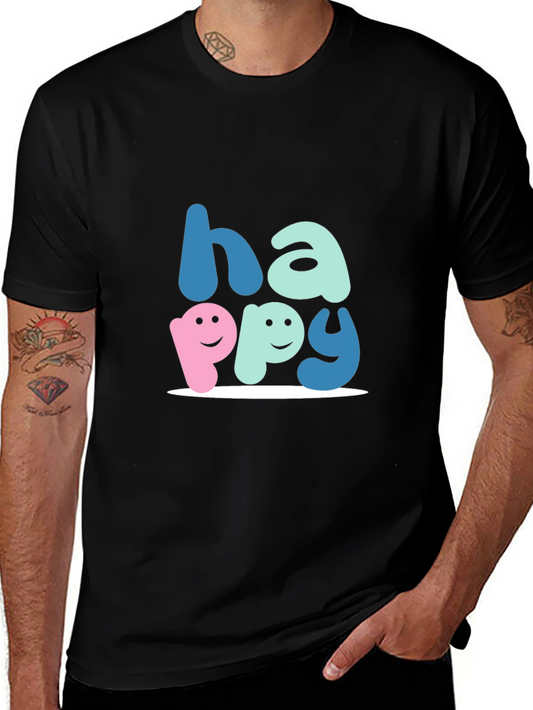 Happy Graphic Tee - Soft Cotton Blend Unisex Fit