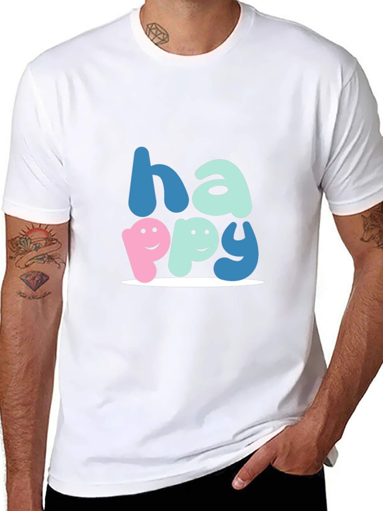 Happy Graphic Tee - Soft Cotton Blend Unisex Fit
