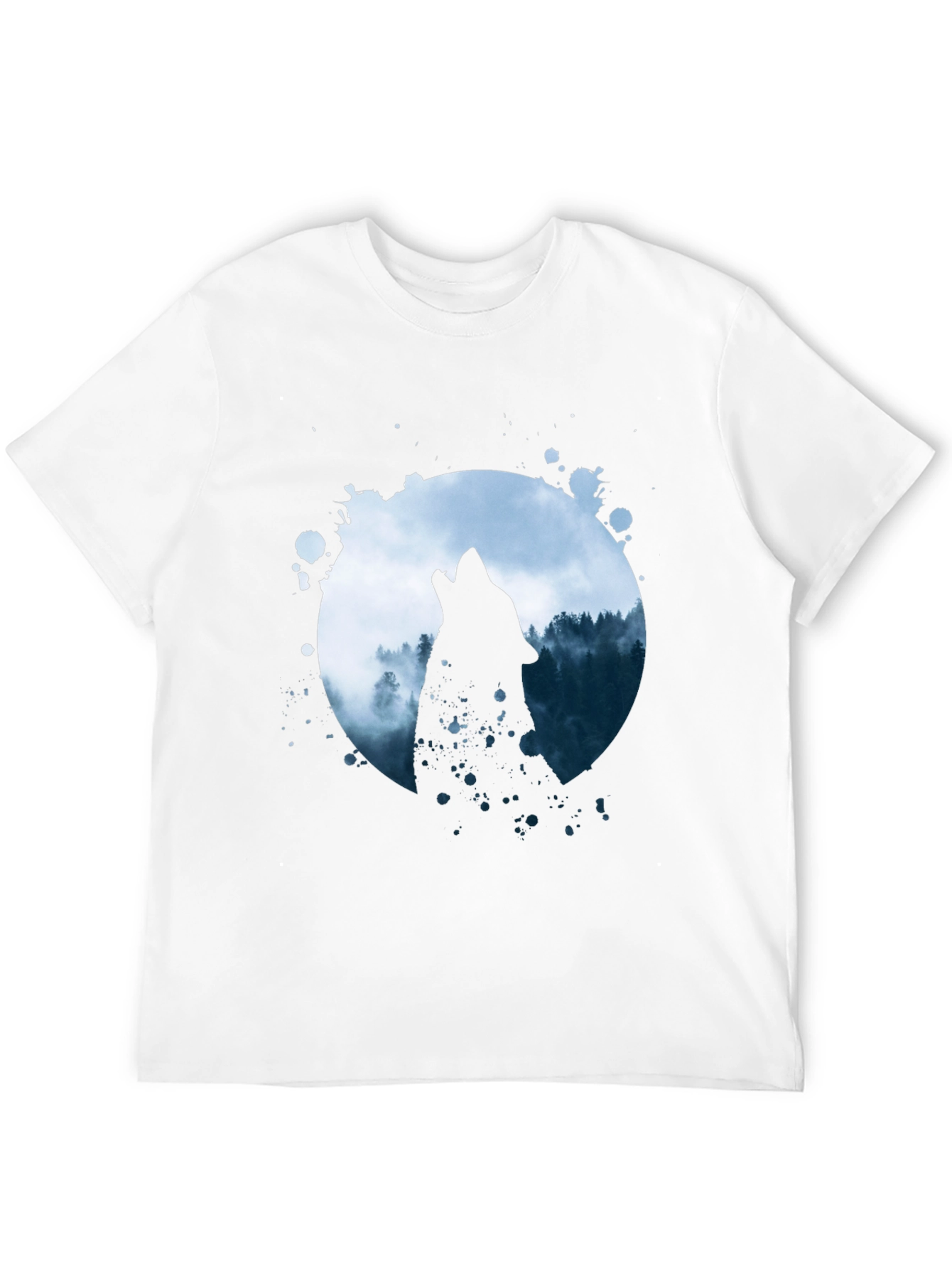 Wolf Howl Graphic Tee - Black Cotton Blend