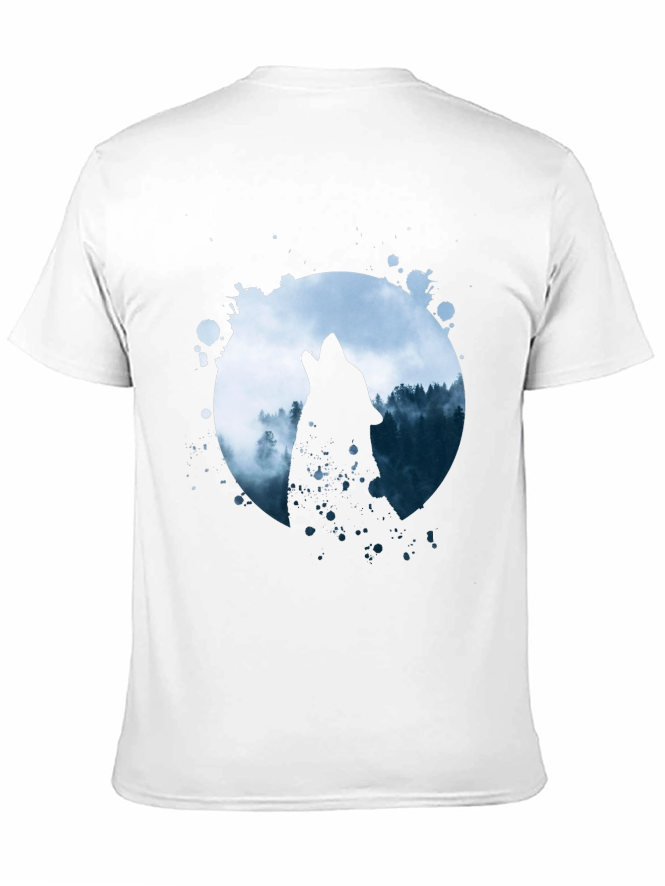 Wolf Howl Graphic Tee - Black Cotton Blend