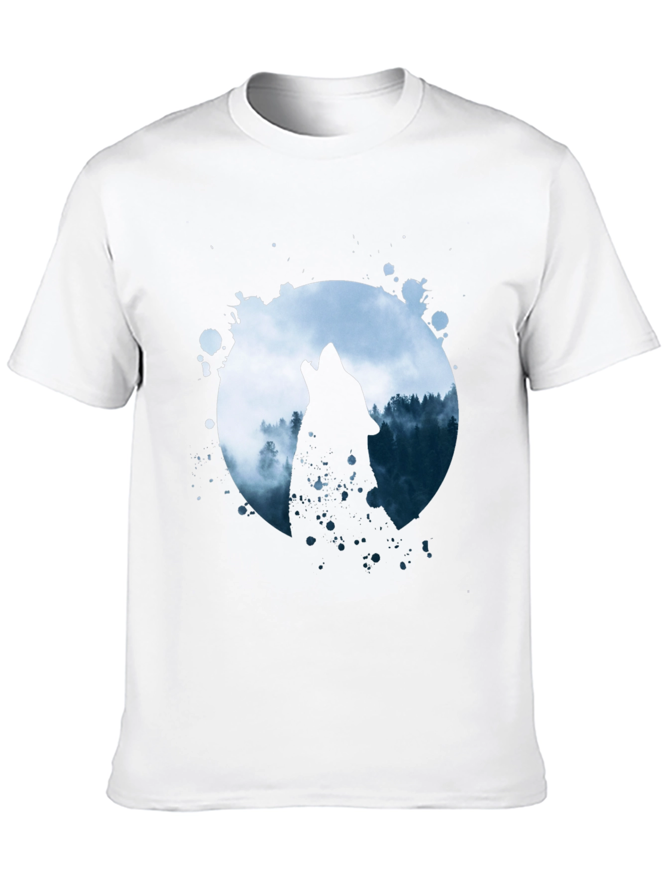 Wolf Howl Graphic Tee - Black Cotton Blend