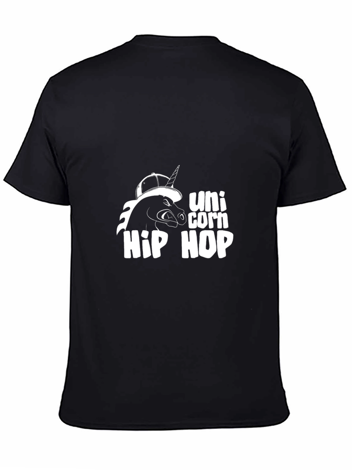 Unicorn Hip Hop Graphic Black T-Shirt