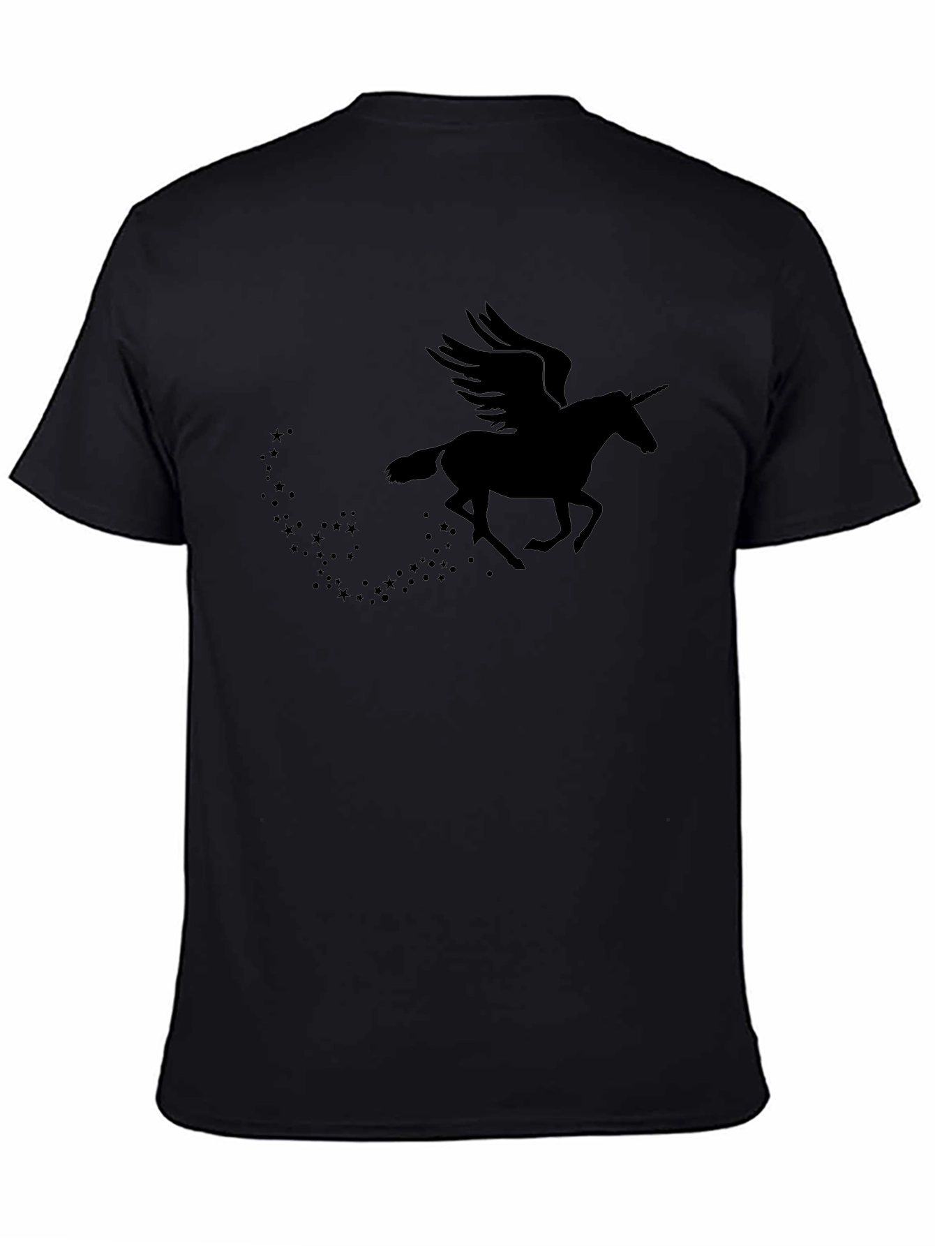Mythical Unicorn Pegasus Black Graphic Tee