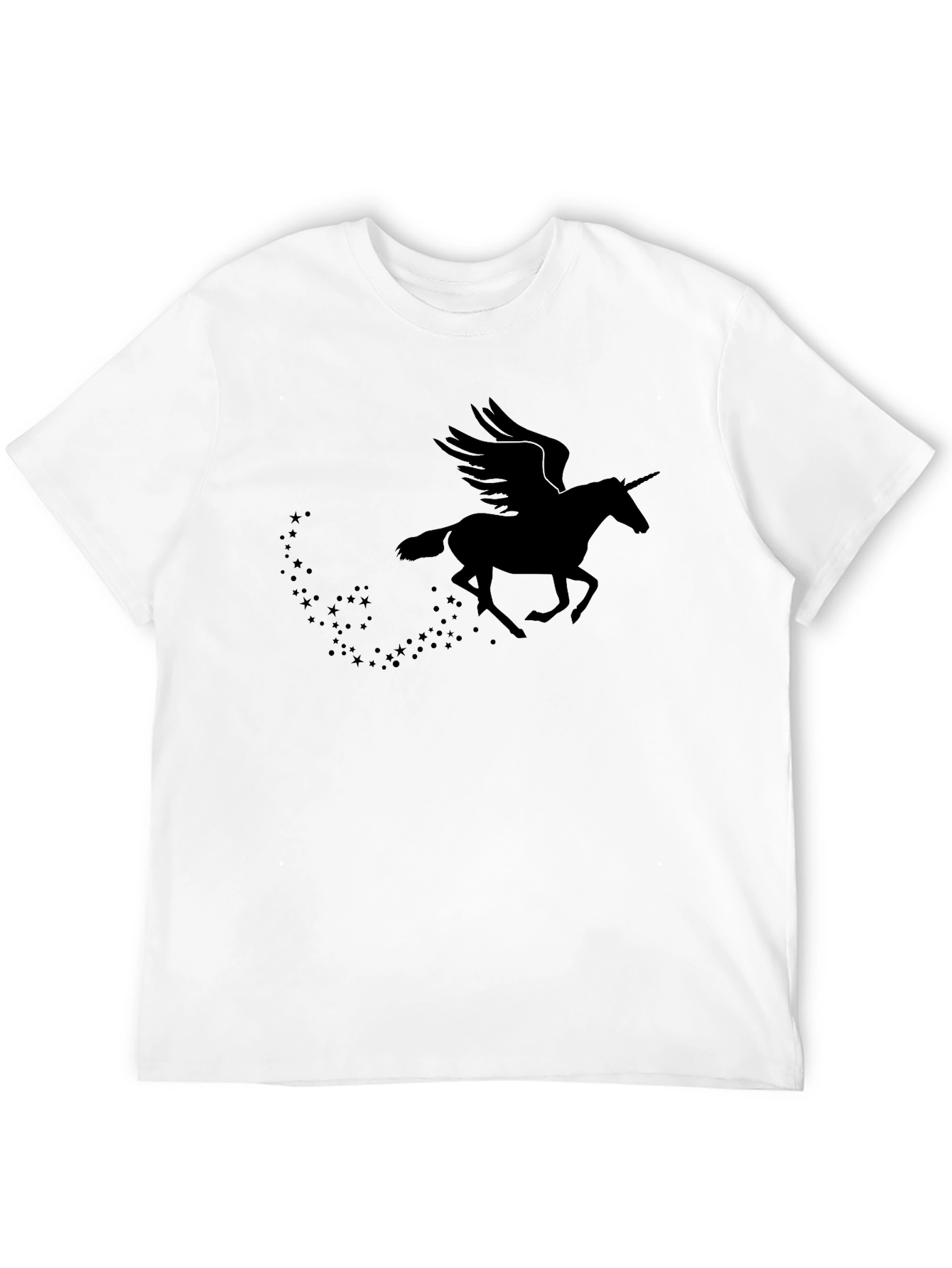 Mythical Unicorn Pegasus Black Graphic Tee