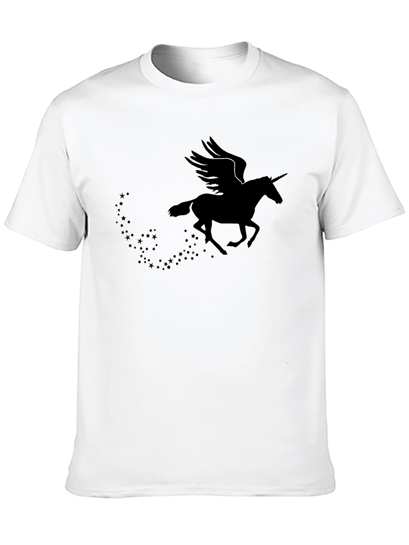 Mythical Unicorn Pegasus Black Graphic Tee