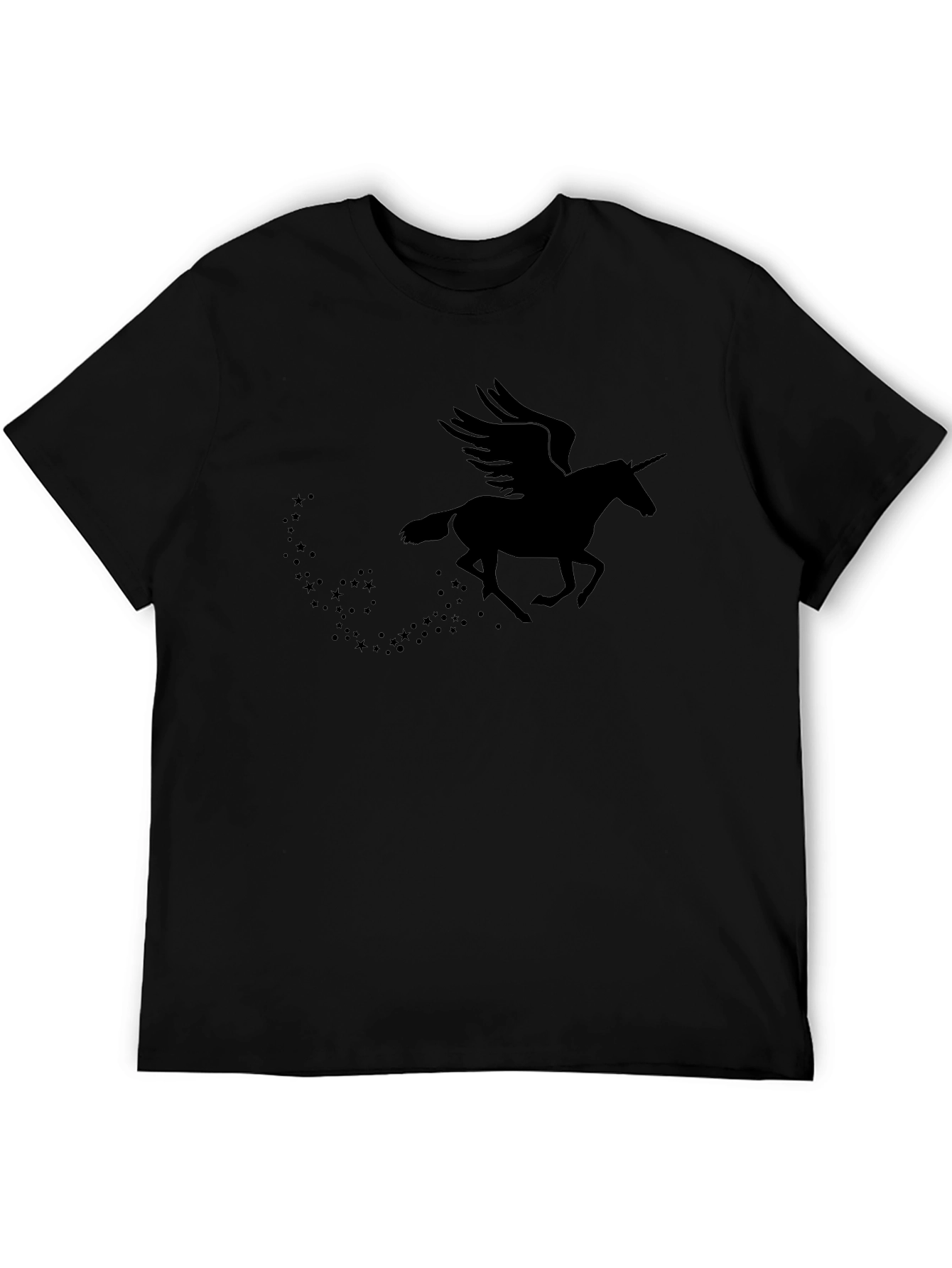 Mythical Unicorn Pegasus Black Graphic Tee