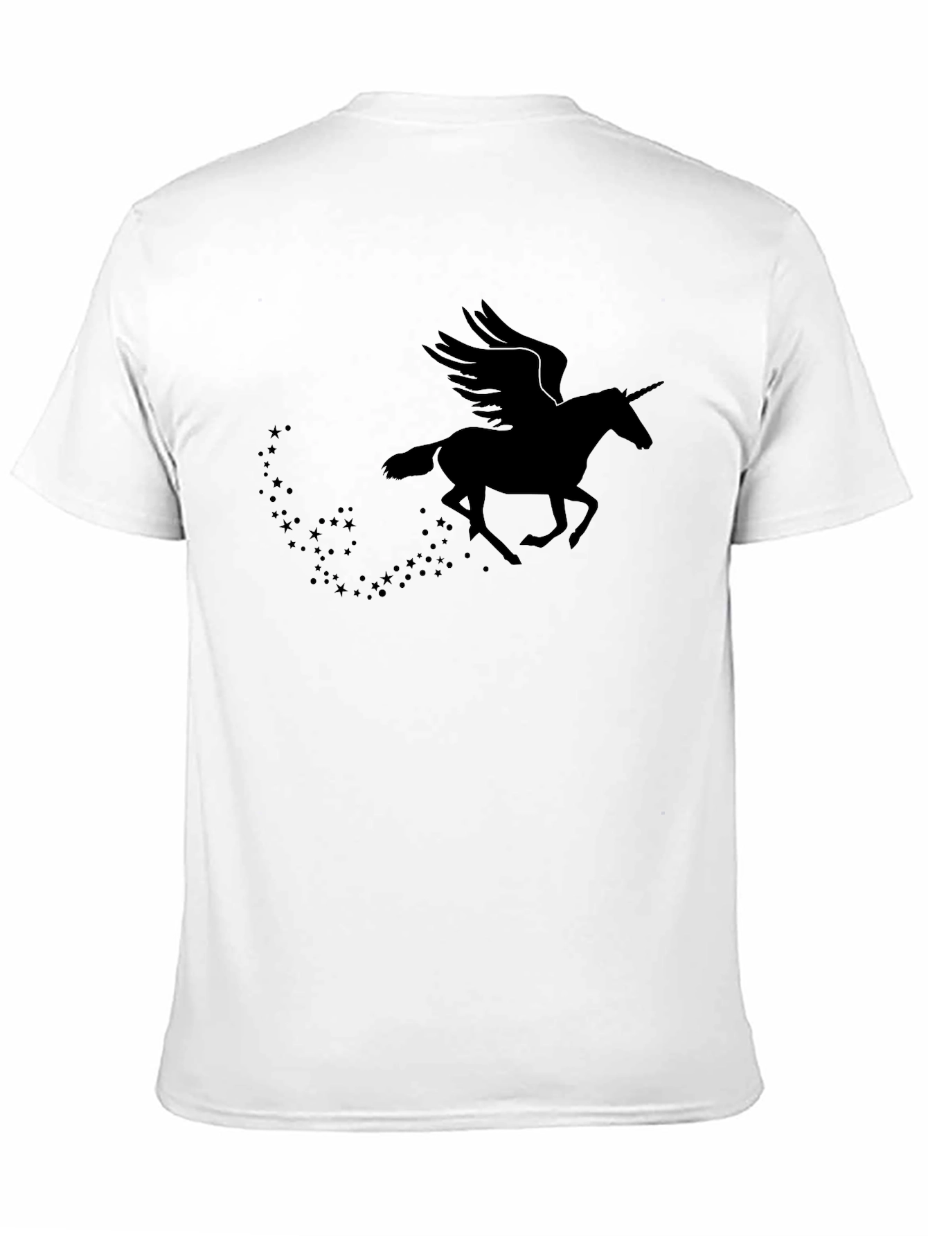 Mythical Unicorn Pegasus Black Graphic Tee