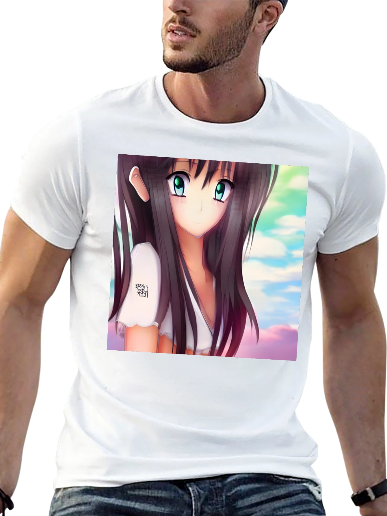 Anime Girl Graphic Black Tee - Stylish & Unique