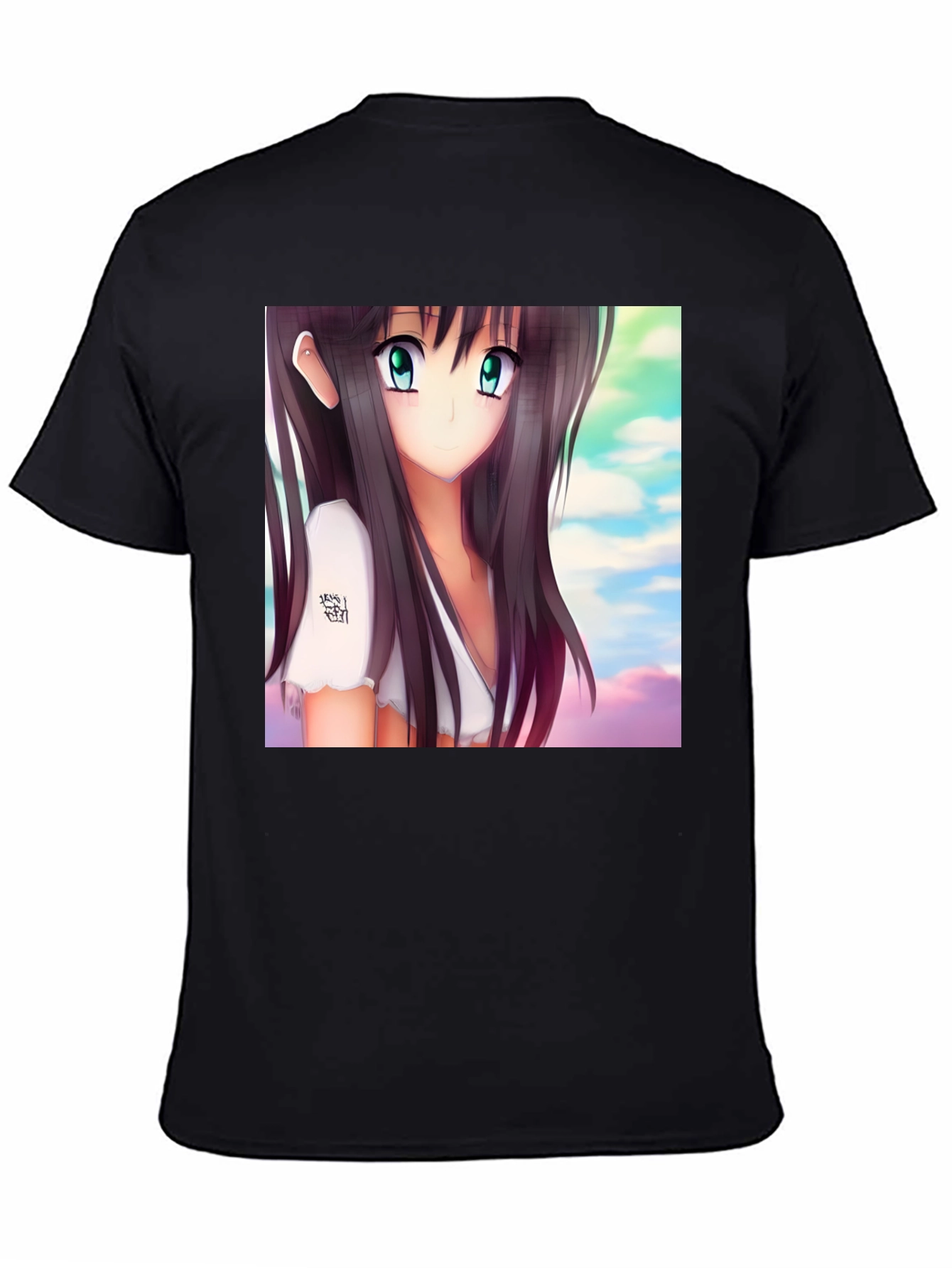 Anime Girl Graphic Black Tee - Stylish & Unique