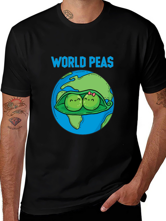 World Peas Graphic T-Shirt - Funny Earth Day Tee