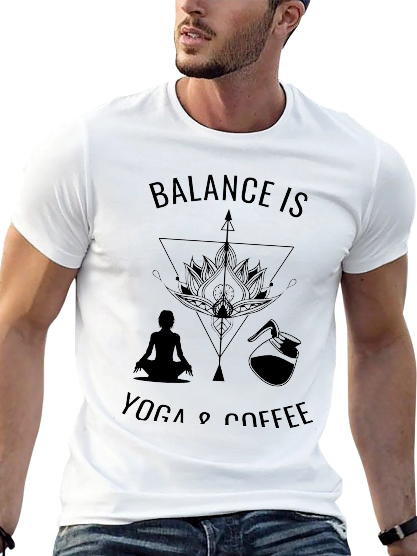 Balance Yoga & Coffee Graphic Tee