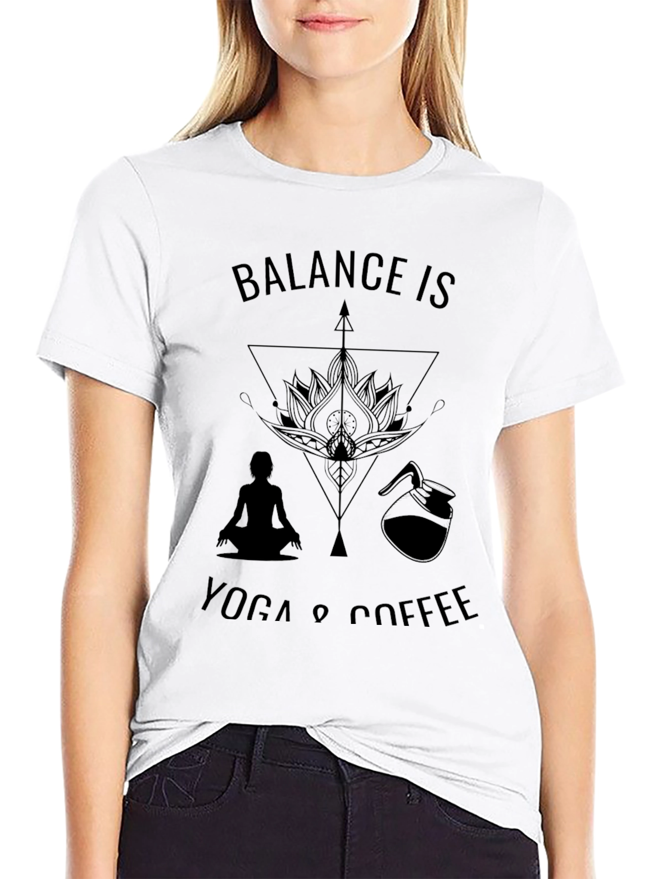 Balance Yoga & Coffee Graphic Tee