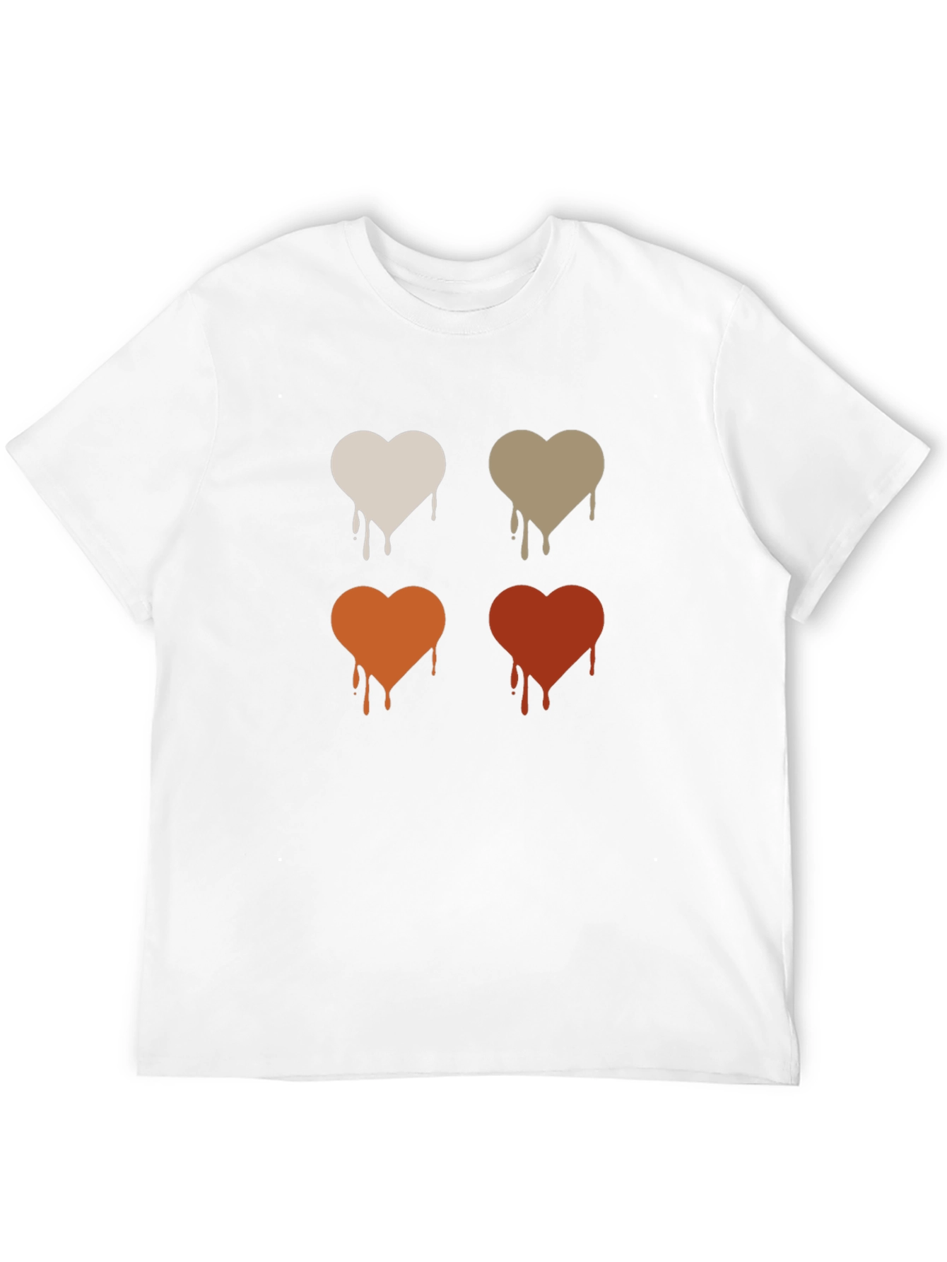 Dripping Hearts Graphic Print Black T-Shirt