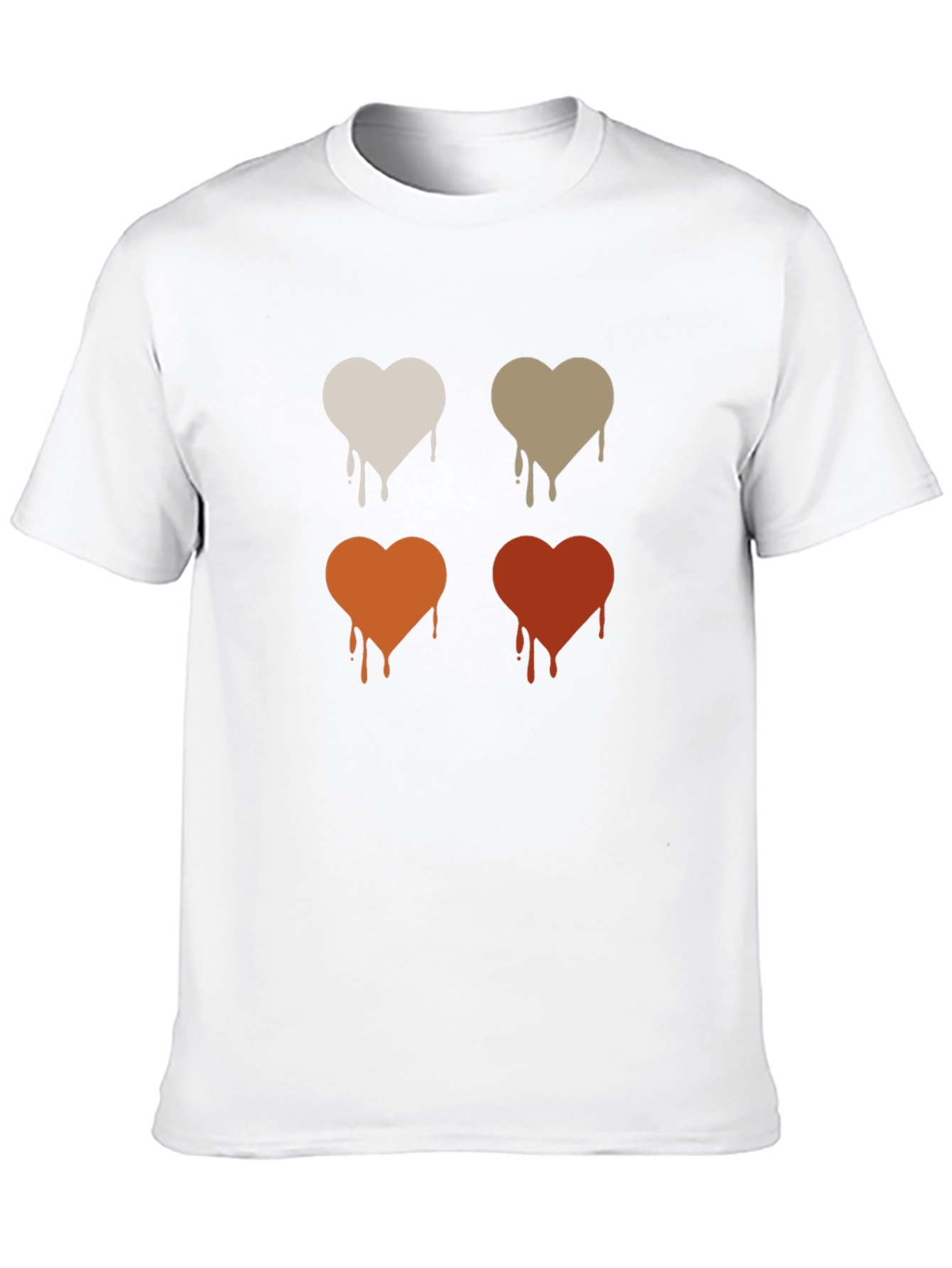 Dripping Hearts Graphic Print Black T-Shirt