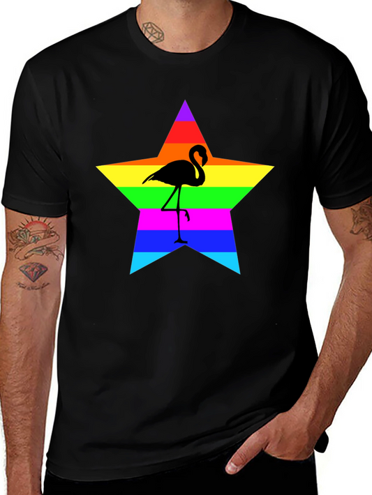 Rainbow Flamingo Star T-Shirt