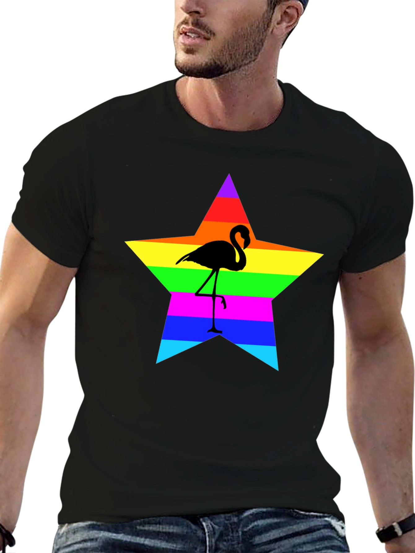 Rainbow Flamingo Star T-Shirt