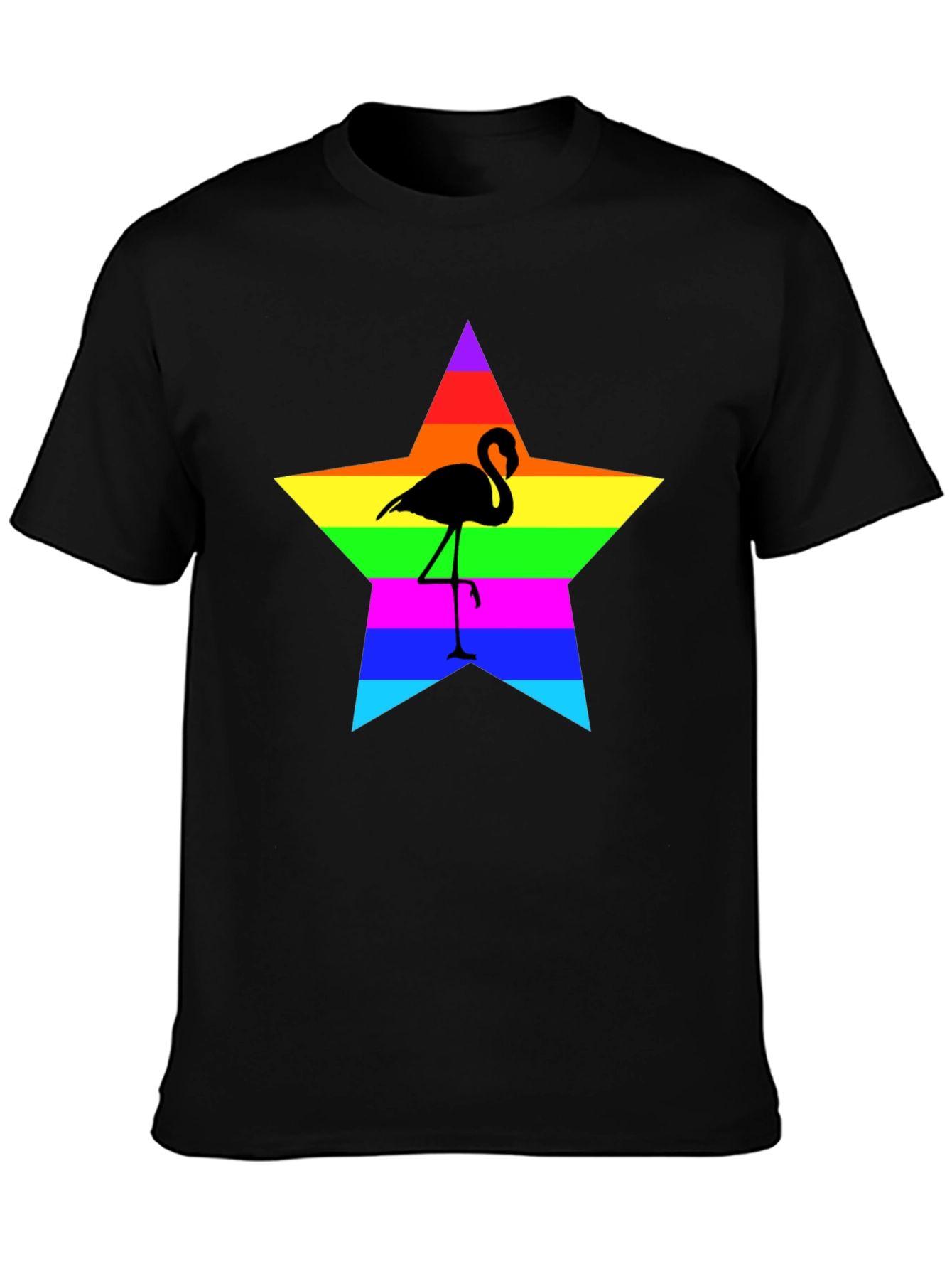 Rainbow Flamingo Star T-Shirt