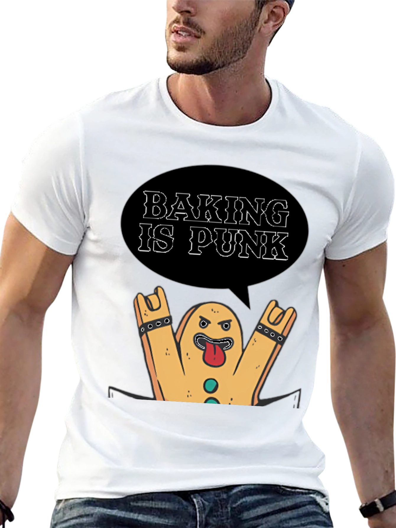 Baking is Punk T-Shirt - Rocking Gingerbread Man!