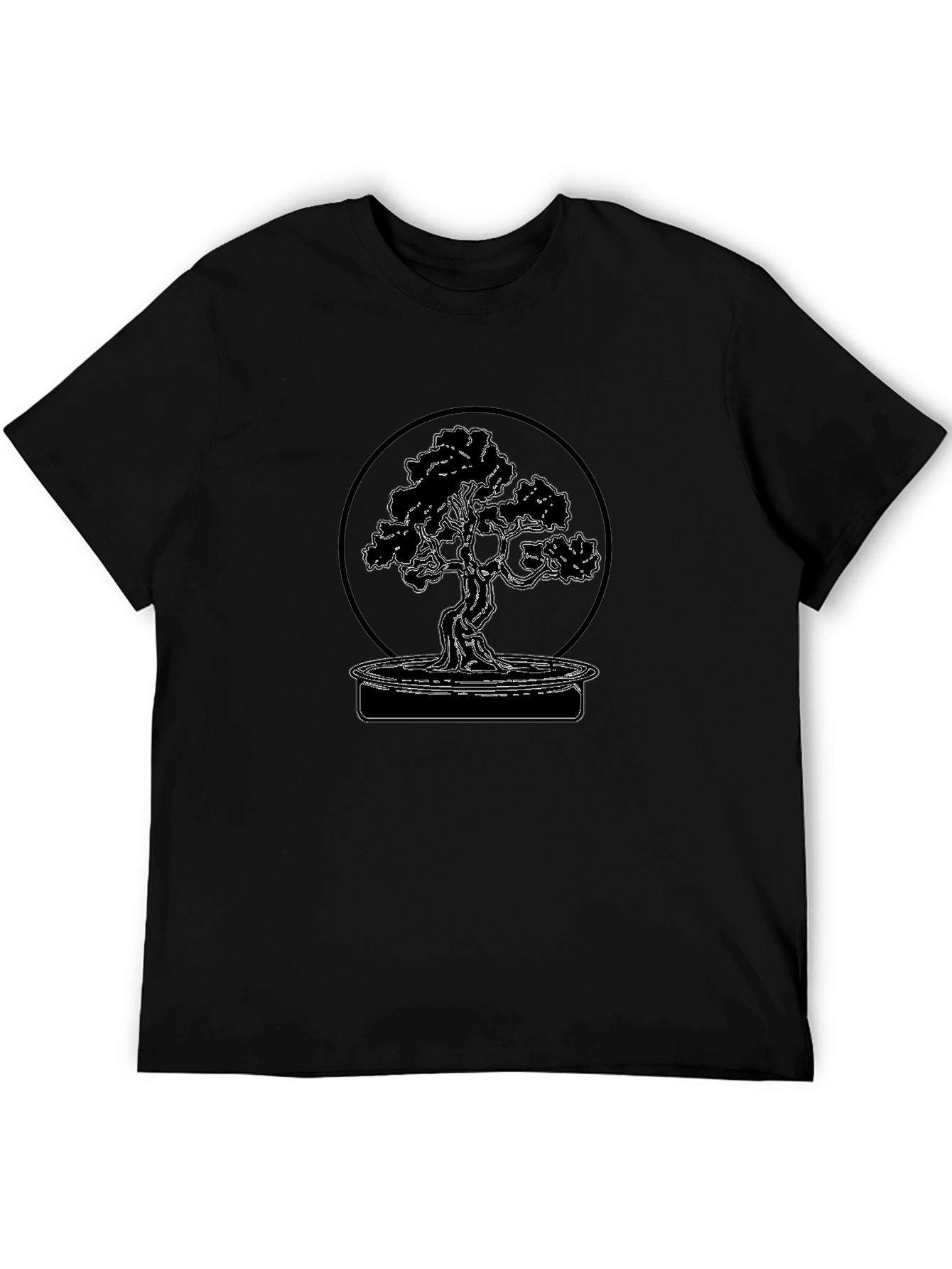 Bonsai Tree Graphic Tee - Black Cotton Blend