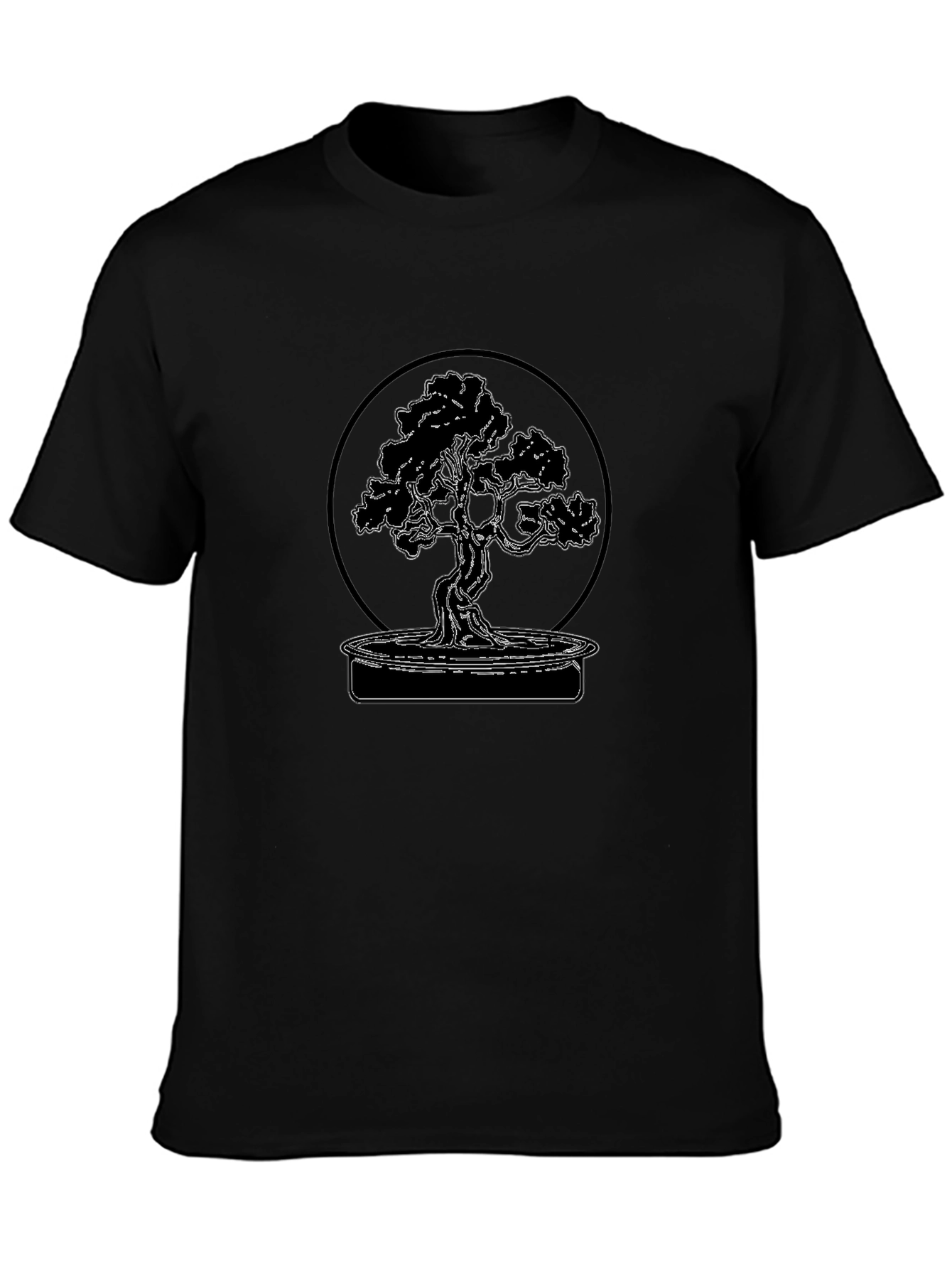 Bonsai Tree Graphic Tee - Black Cotton Blend