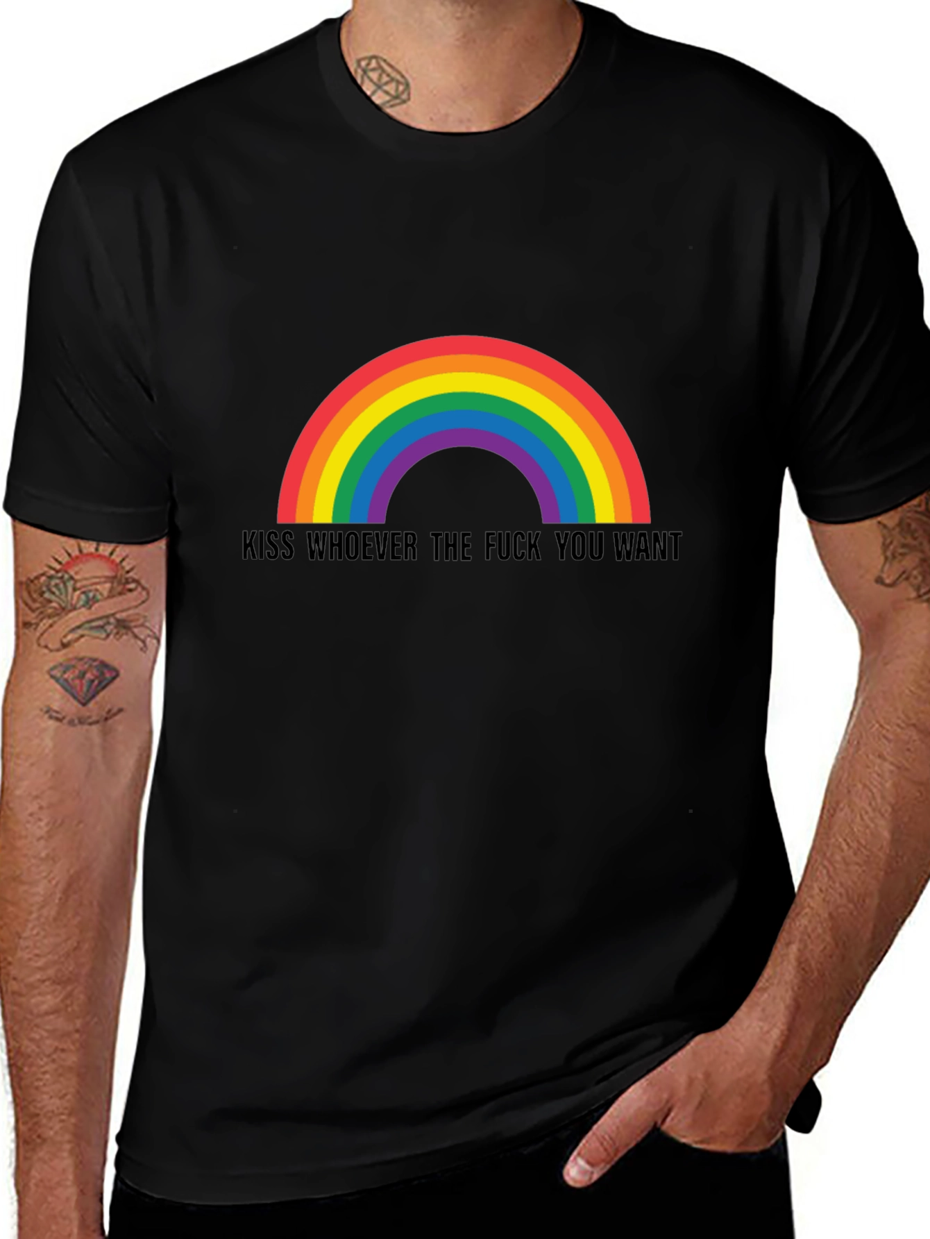 Rainbow Kiss Graphic Tee - Pride & Expression