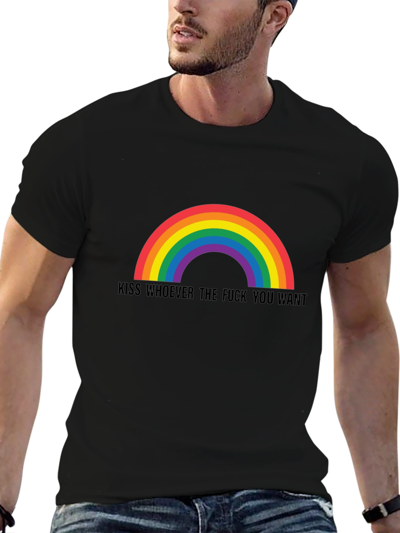 Rainbow Kiss Graphic Tee - Pride & Expression