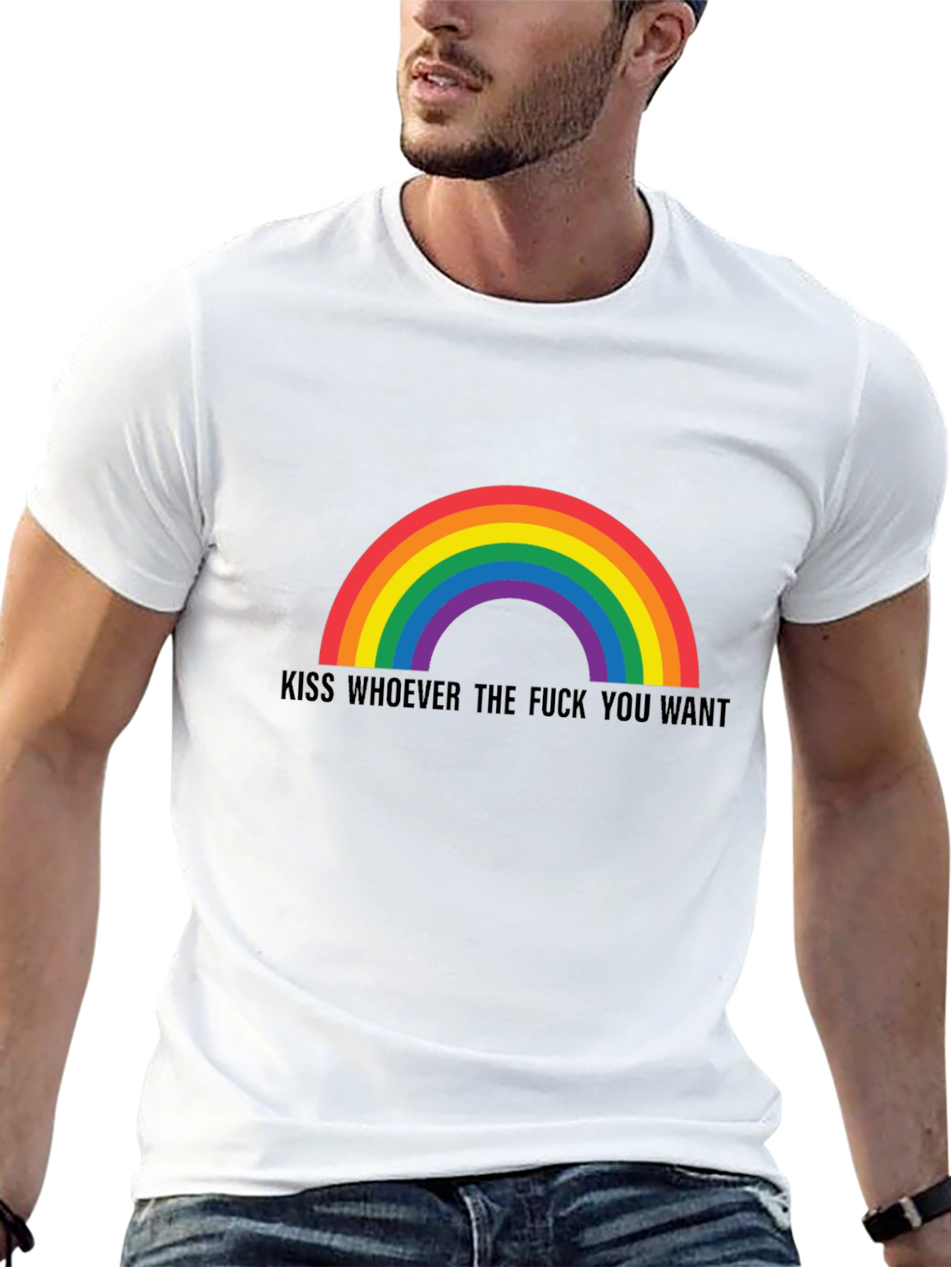 Rainbow Kiss Graphic Tee - Pride & Expression