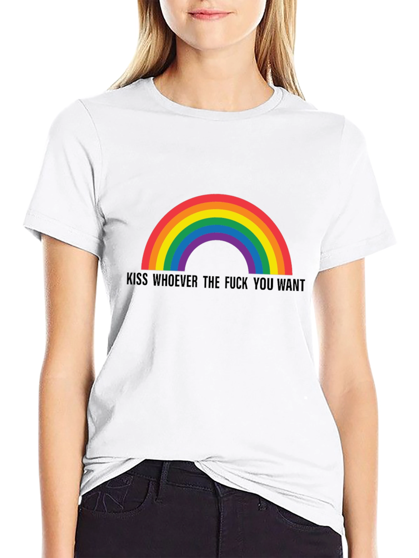 Rainbow Kiss Graphic Tee - Pride & Expression