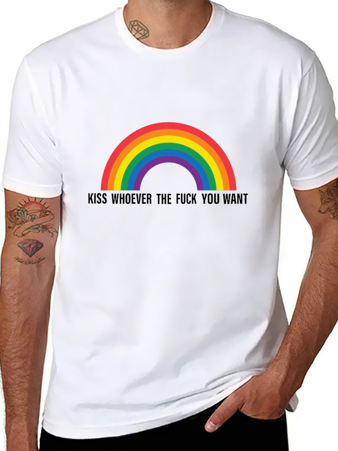 Rainbow Kiss Graphic Tee - Pride & Expression