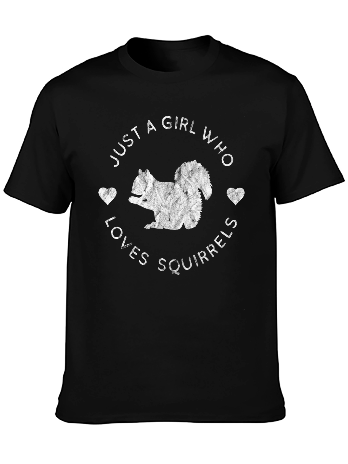 Just A Girl Who Loves Squirrels Black Graphic T-Shirt