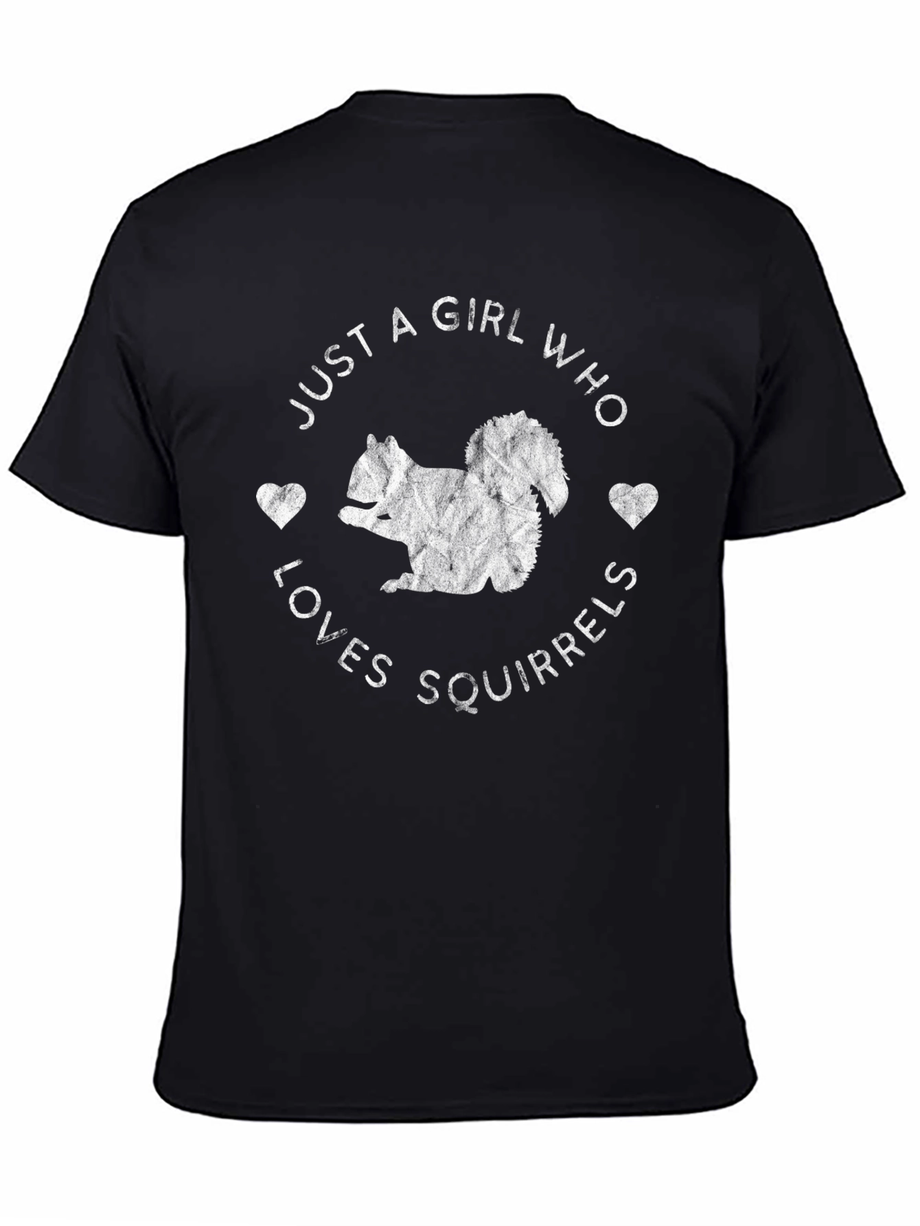 Just A Girl Who Loves Squirrels Black Graphic T-Shirt
