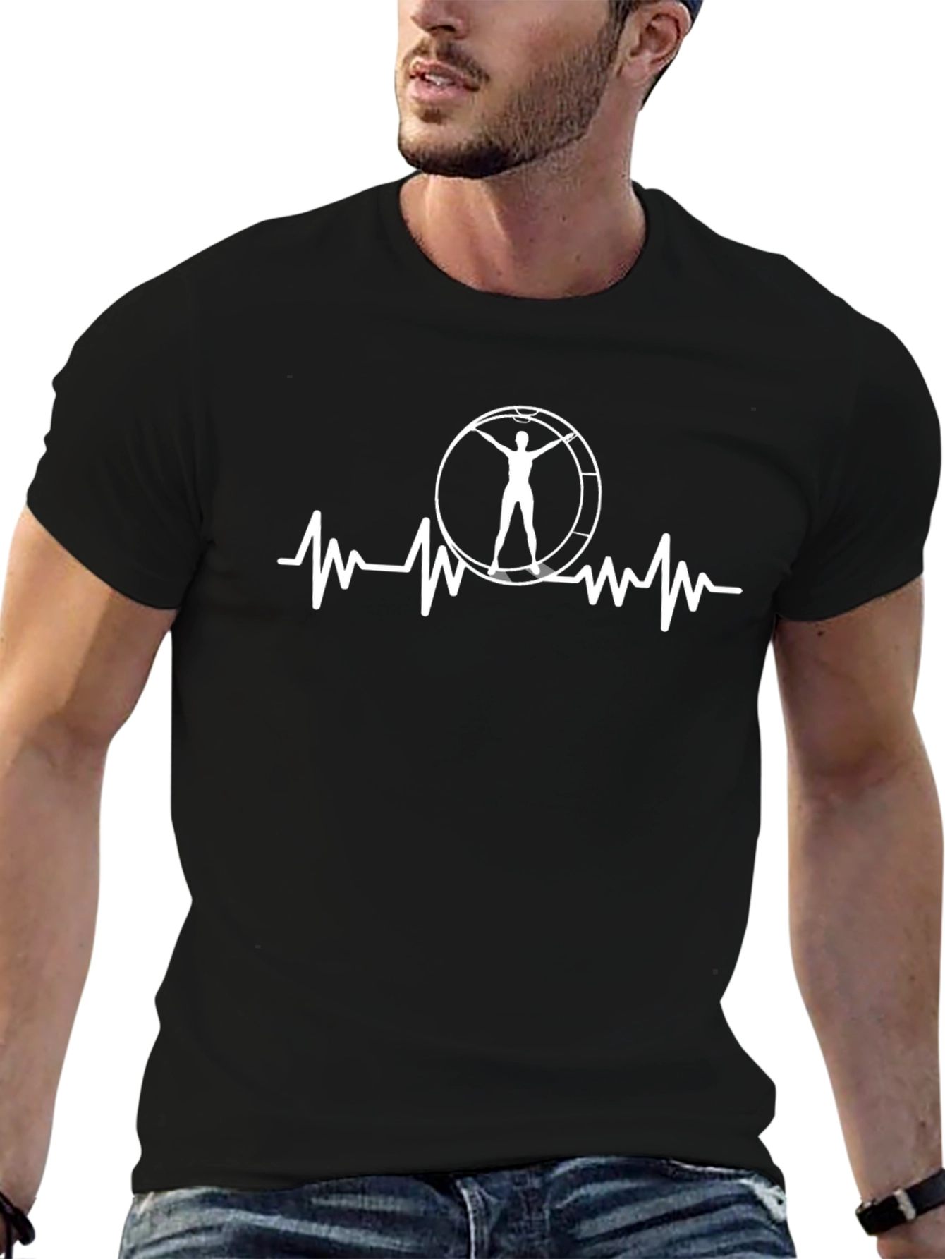 Running Hamster Wheel Heartbeat T-Shirt