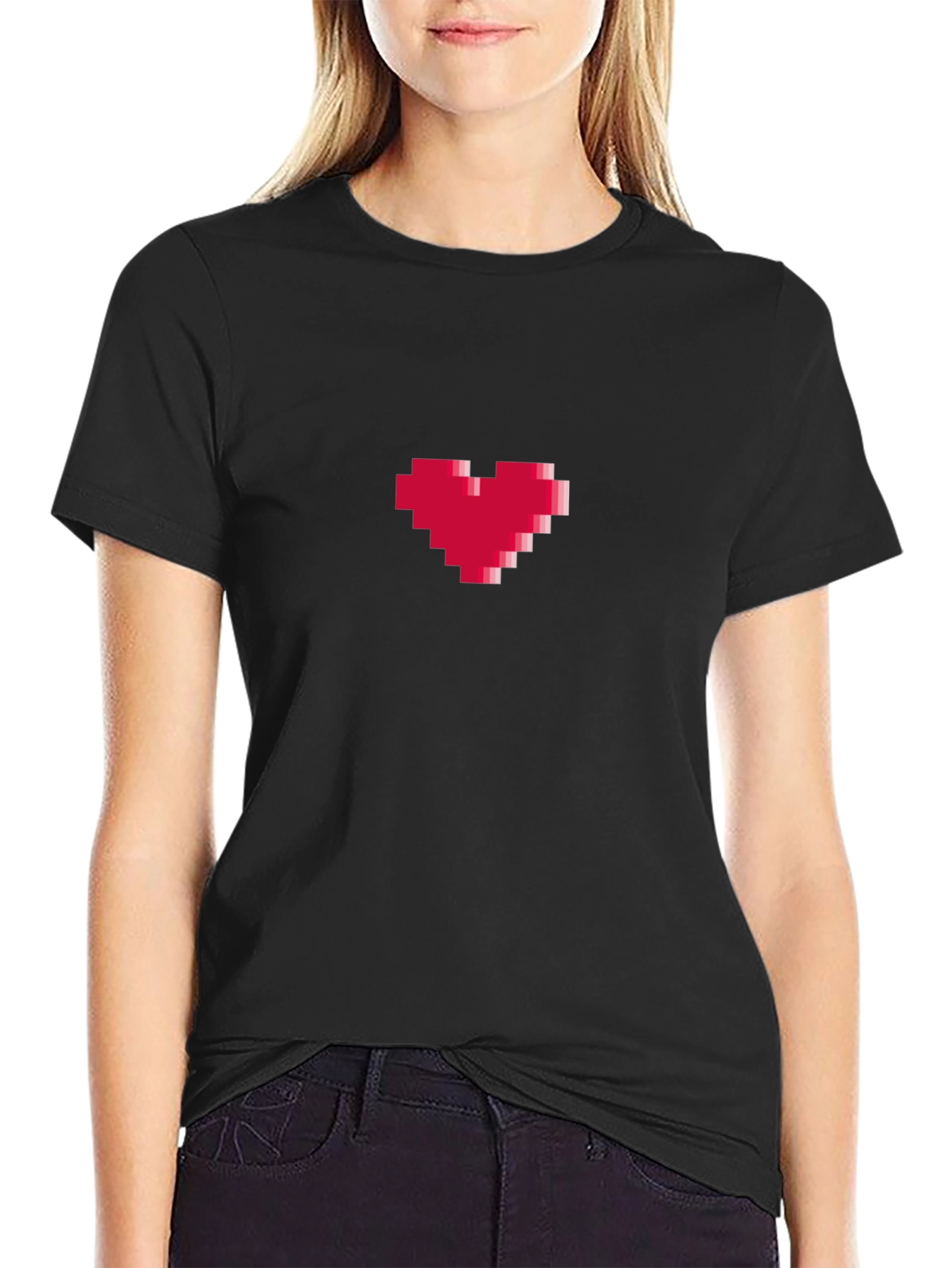 Pixel Heart Graphic Tee - Gamer Style Shirt
