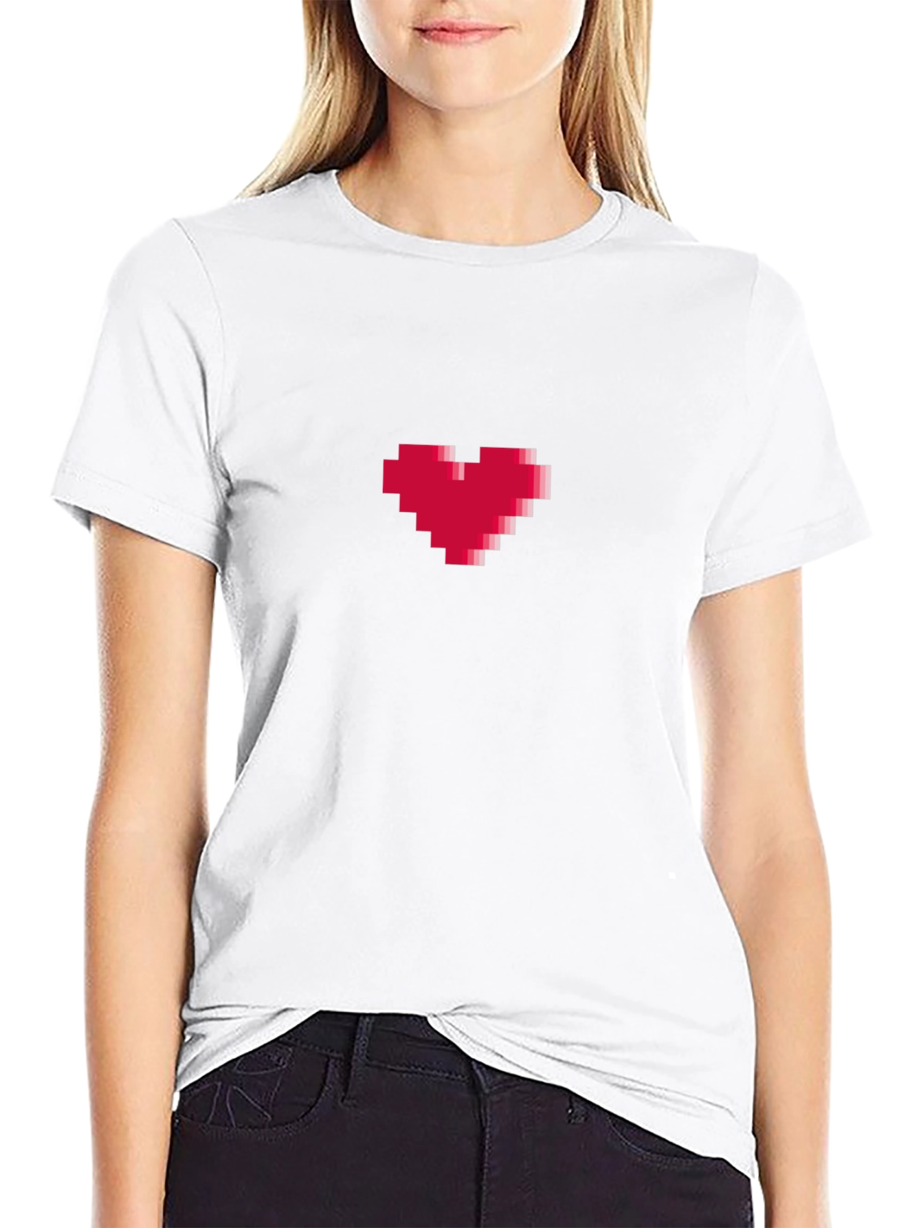 Pixel Heart Graphic Tee - Gamer Style Shirt