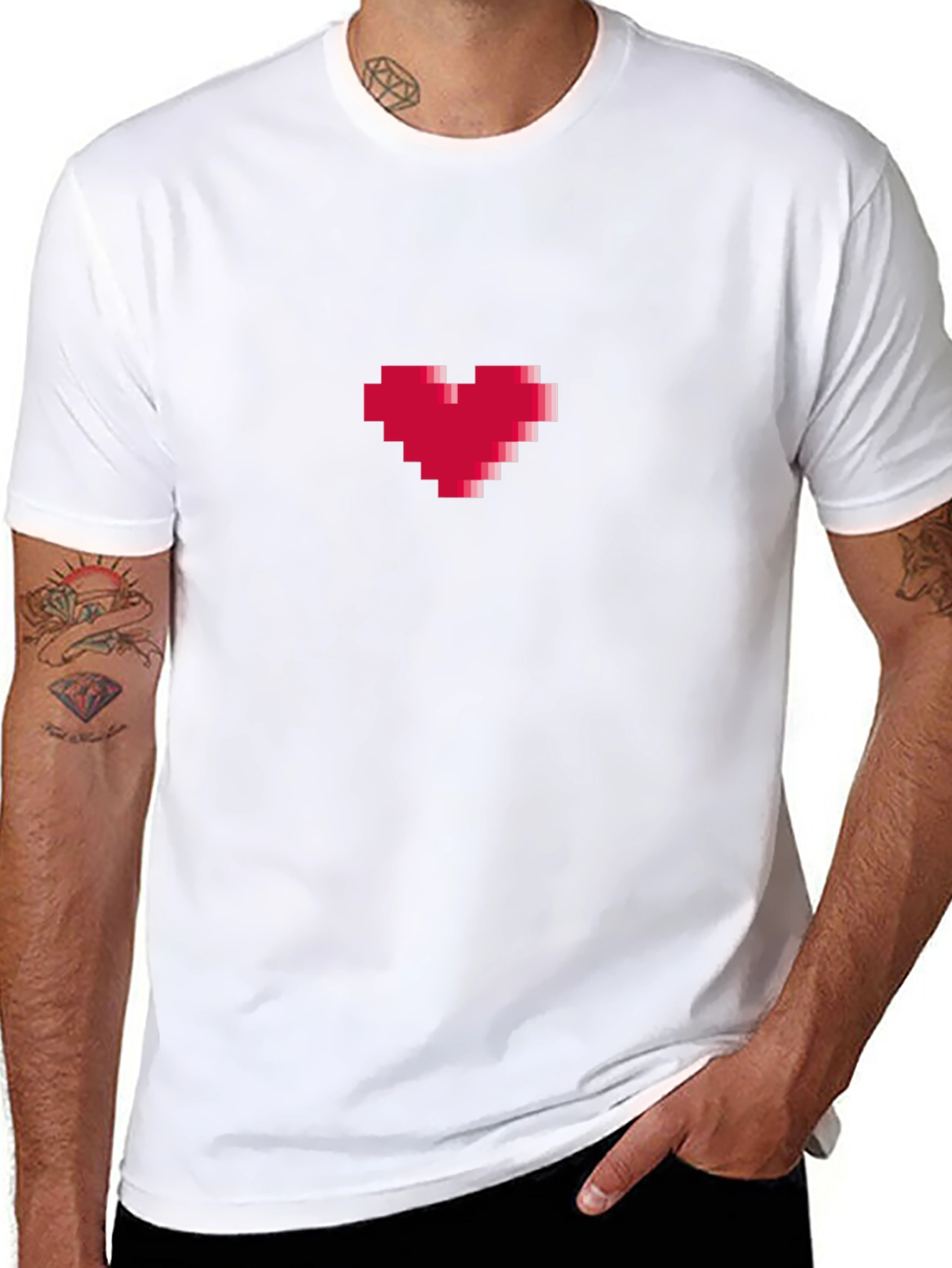 Pixel Heart Graphic Tee - Gamer Style Shirt