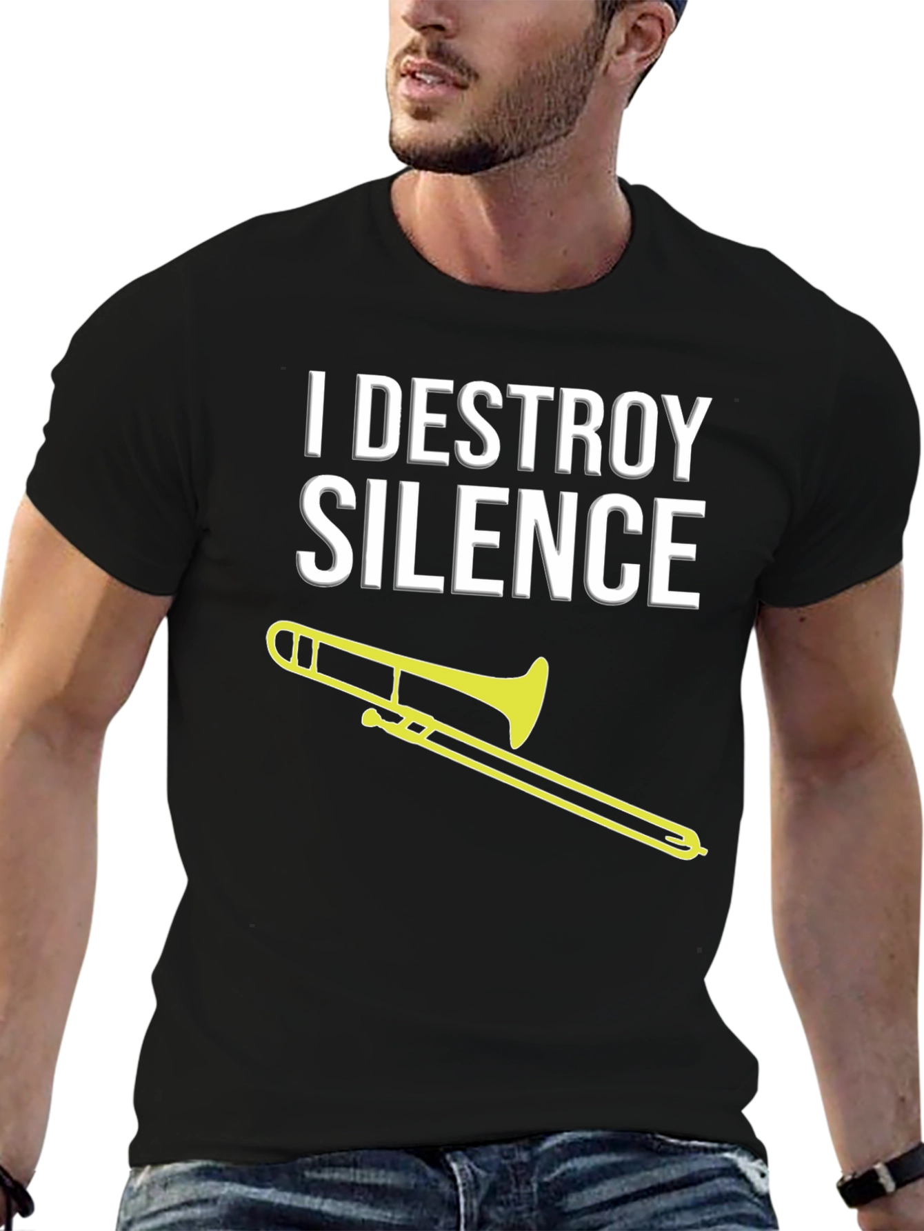 I Destroy Silence Trombone T-Shirt
