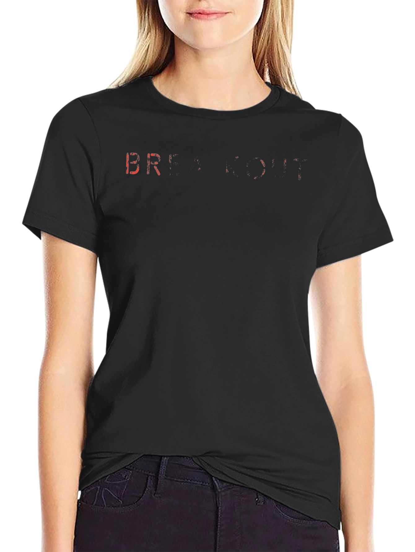 Edgy Graphic Tee - Black T-Shirt with Red Lettering